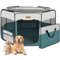 Portable Foldable Pet Playpen with Removable Mesh Shade Cover J1708