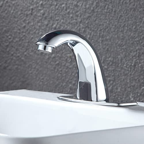 Commercial Automatic Sensor Touchless Bathroom Sink Faucet with Mixer Valve Control Box and Deck Plate N9241