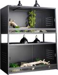 PVC Reptile Enclosure 48"x24"x24" 120 Gallon Large Tank with Sliding Tempered Glass Doors G894