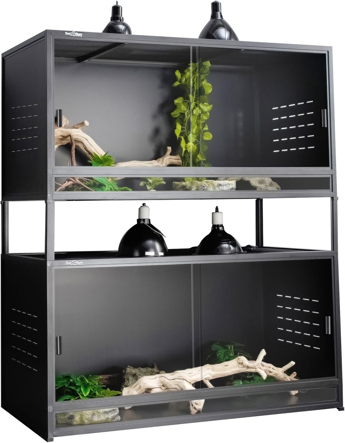 PVC Reptile Enclosure 48"x24"x24" 120 Gallon Large Tank with Sliding Tempered Glass Doors G894