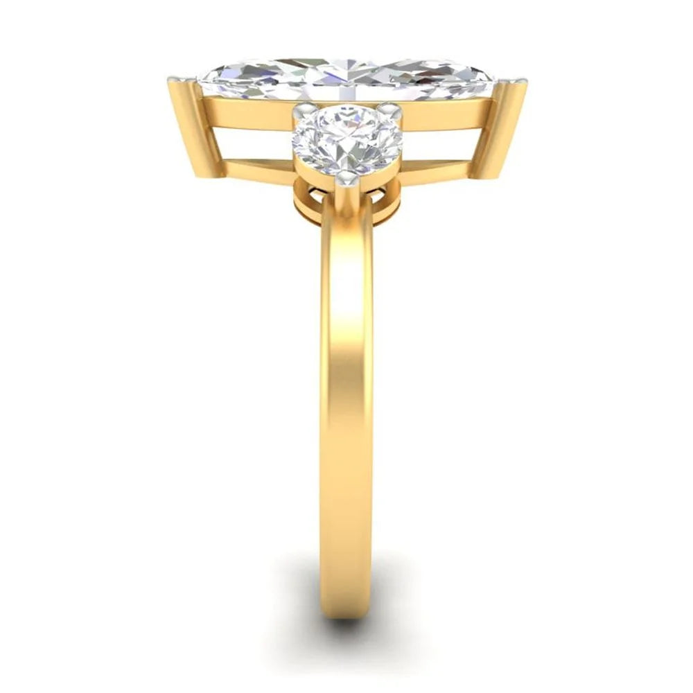 2Ct Marquise Cut Moissanite Engagement Ring 14K Yellow Gold Plated D768342
