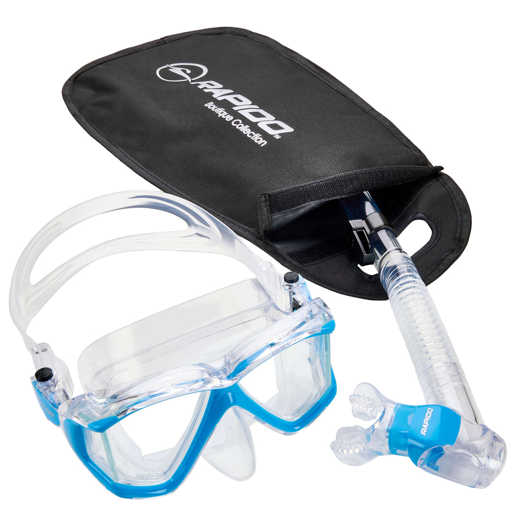 Panoramic Side-View Snorkel Mask with Dry Snorkel Set C793