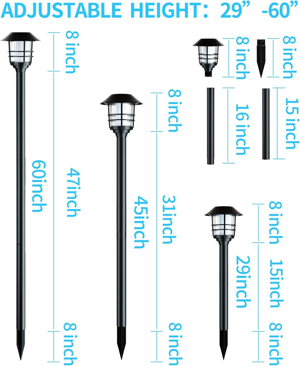Waterproof LED Metal Solar Pathway Lights 4 Pack E849522