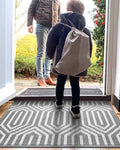 Non Slip Washable Entry Doormat, 35"X59", Grey J8839