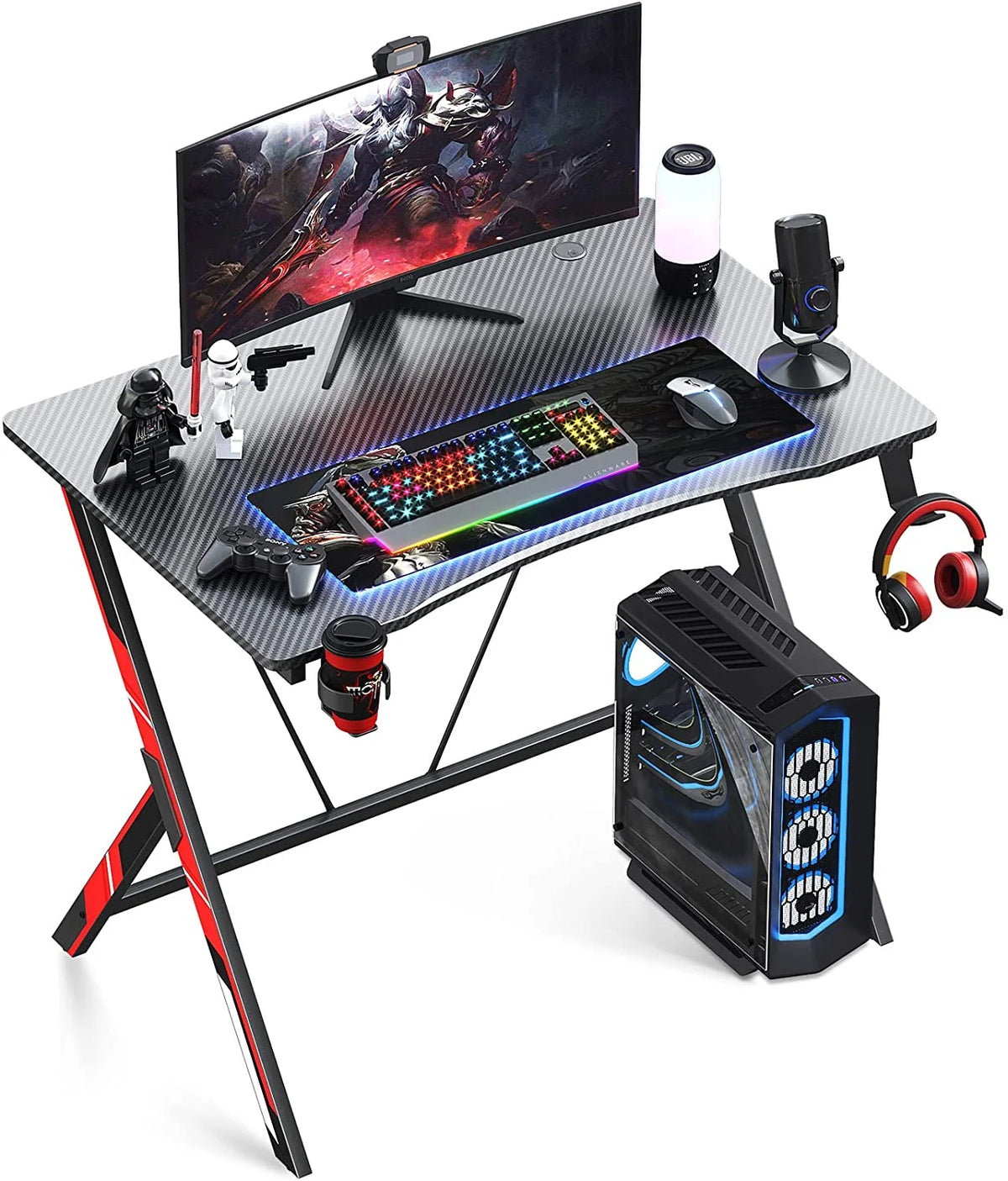 31 inch Gaming Desk with Carbon Fiber Surface A579