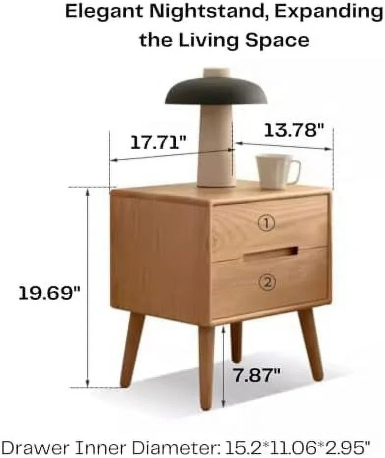 Solid Oak Wood Nightstand L137894