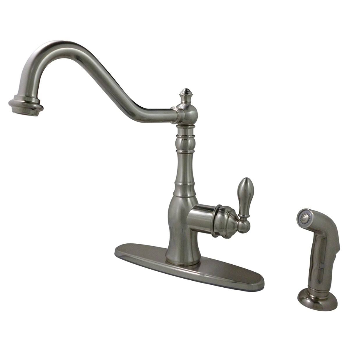 Naples Bronze Single-Handle Kitchen Faucet with Brass Sprayer Q87155