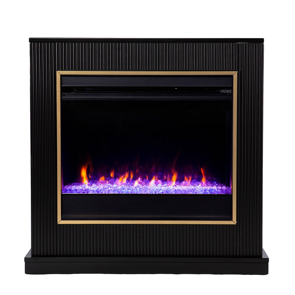 Black Wood Color Changing Fireplace K240