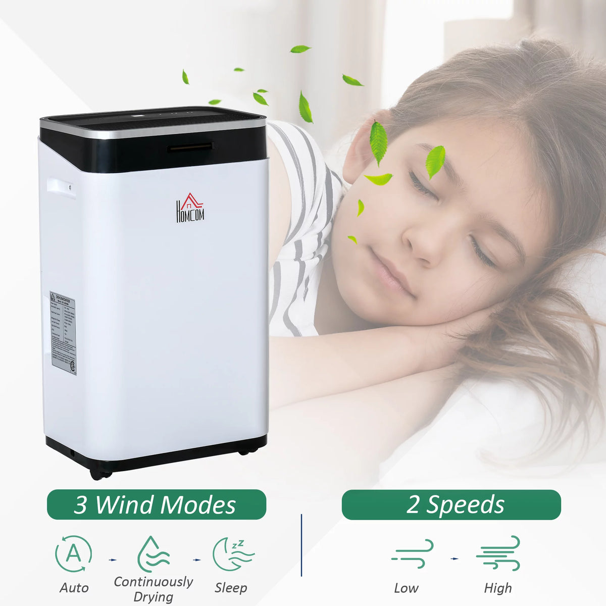Portable Electric Dehumidifier with 14 Pint Tank, White S6721