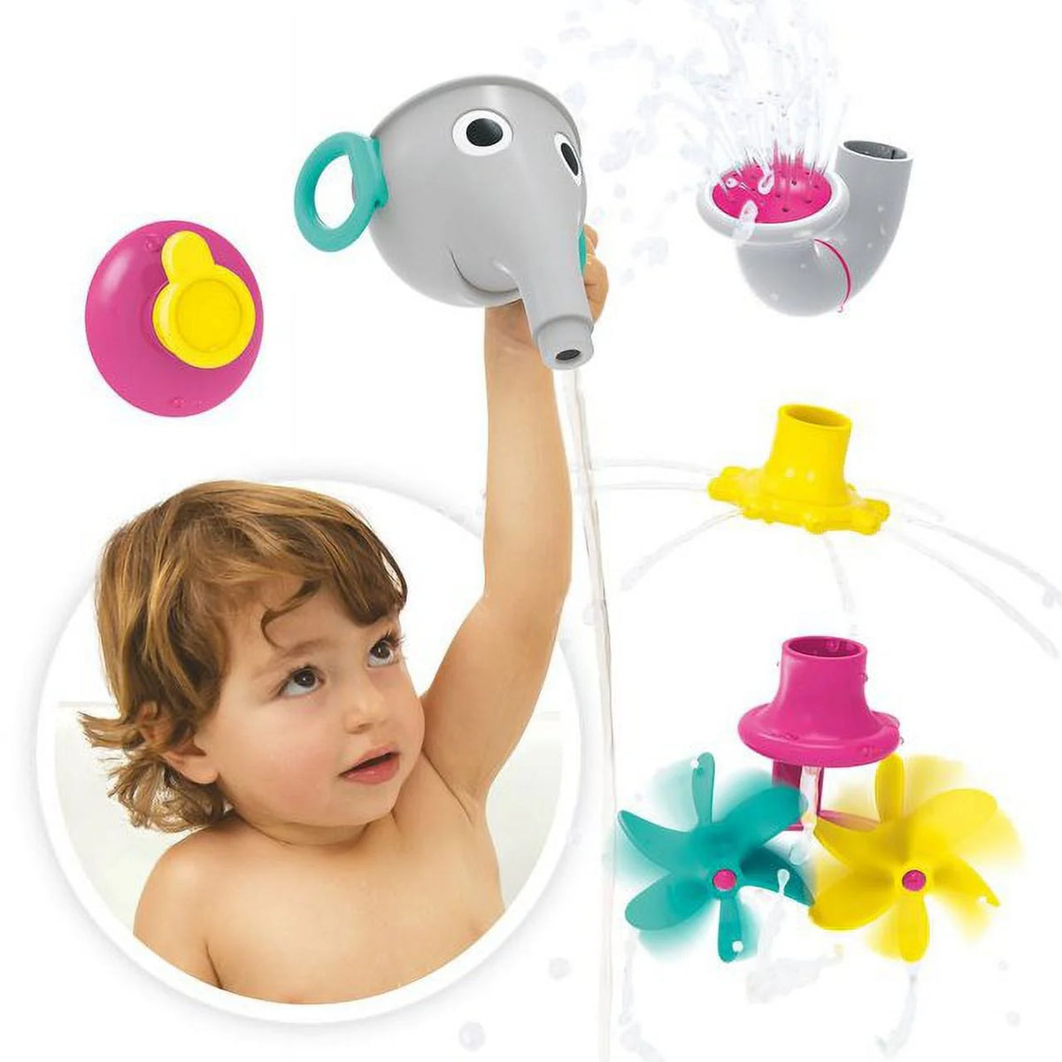 Grey Bath Toy with 3 Interchangeable Trunk Accessories Z130949