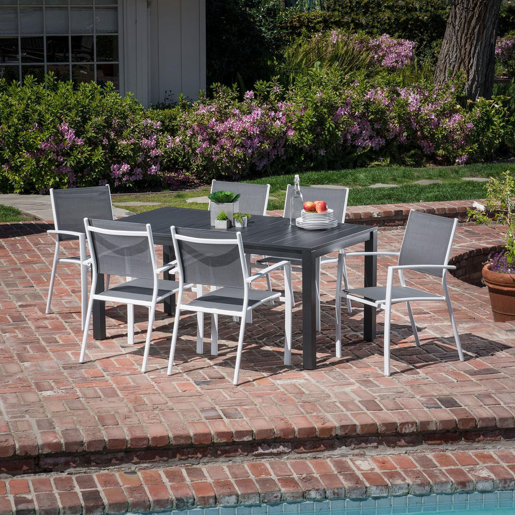 7-Piece Outdoor Dining Set with 6 Sling Chairs and Dining Table U43086