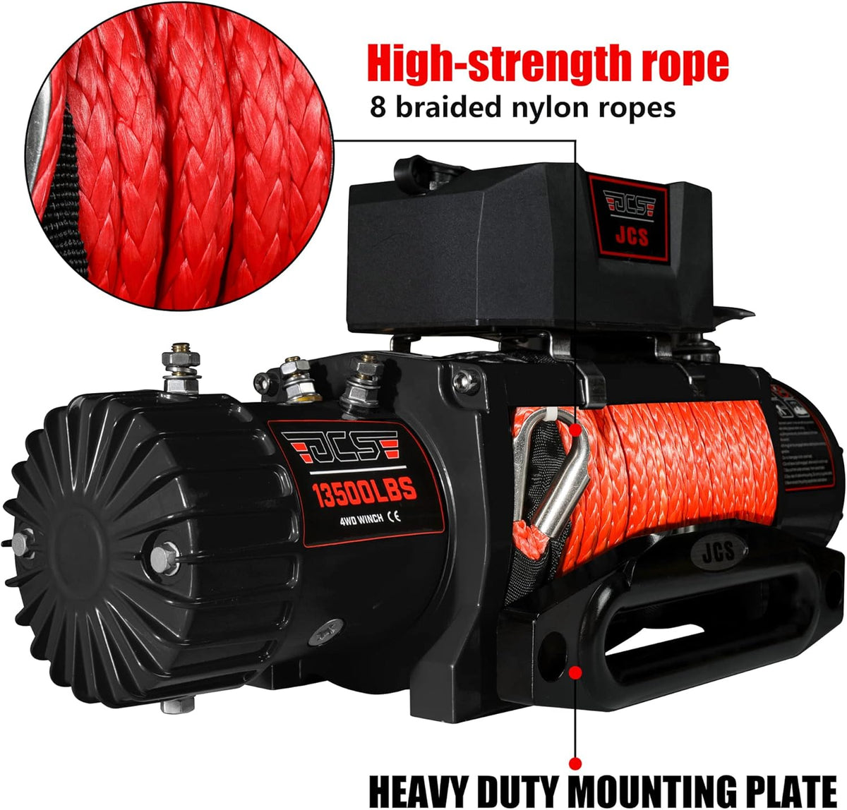 13500 lb Synthetic Electric Winch with Winch Rope K715