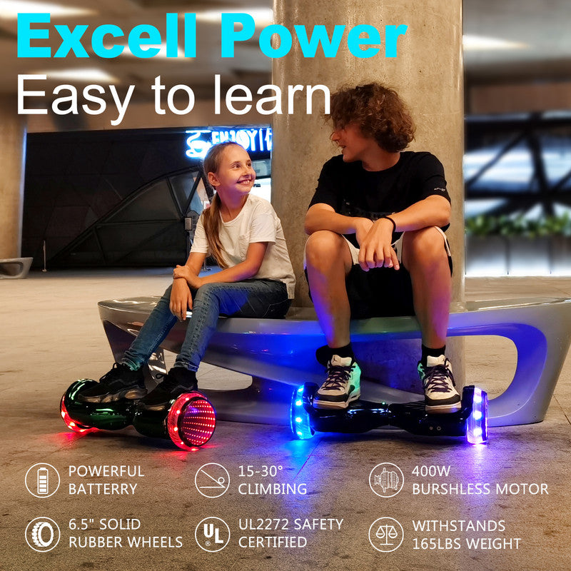 Pink 6.5" Self Balancing Scooter with Bluetooth Speakers & LED Light S30305