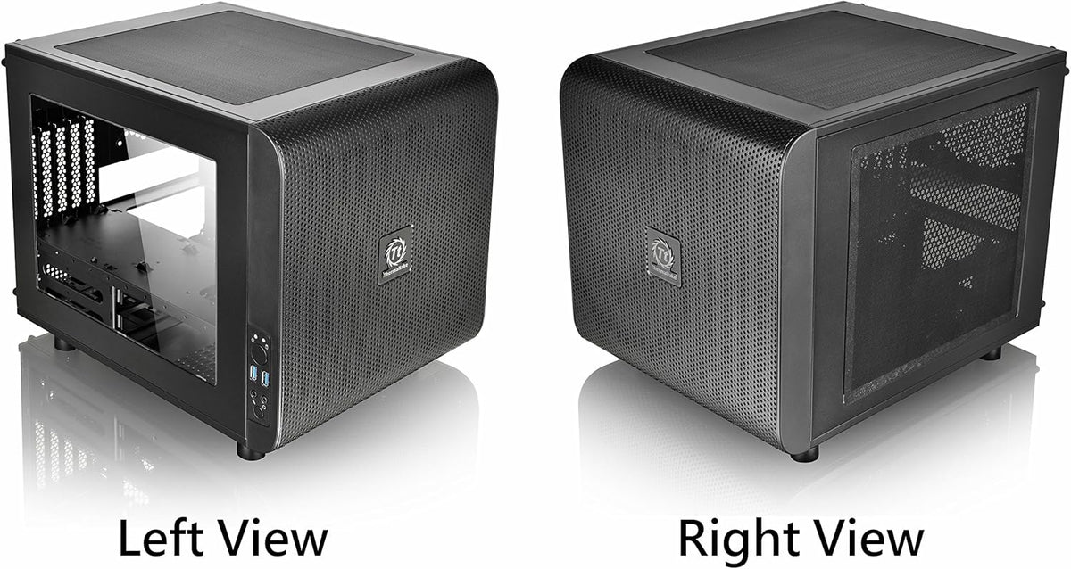 Black SPCC Micro ATX Mini ITX Cube Computer Case with 200mm Front Fan S565756
