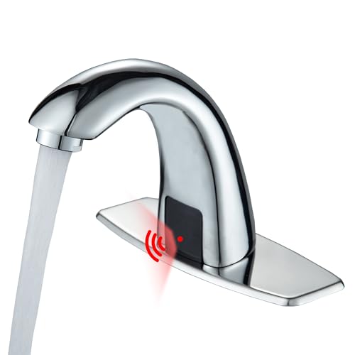 Commercial Automatic Sensor Touchless Bathroom Sink Faucet with Mixer Valve Control Box and Deck Plate N9241
