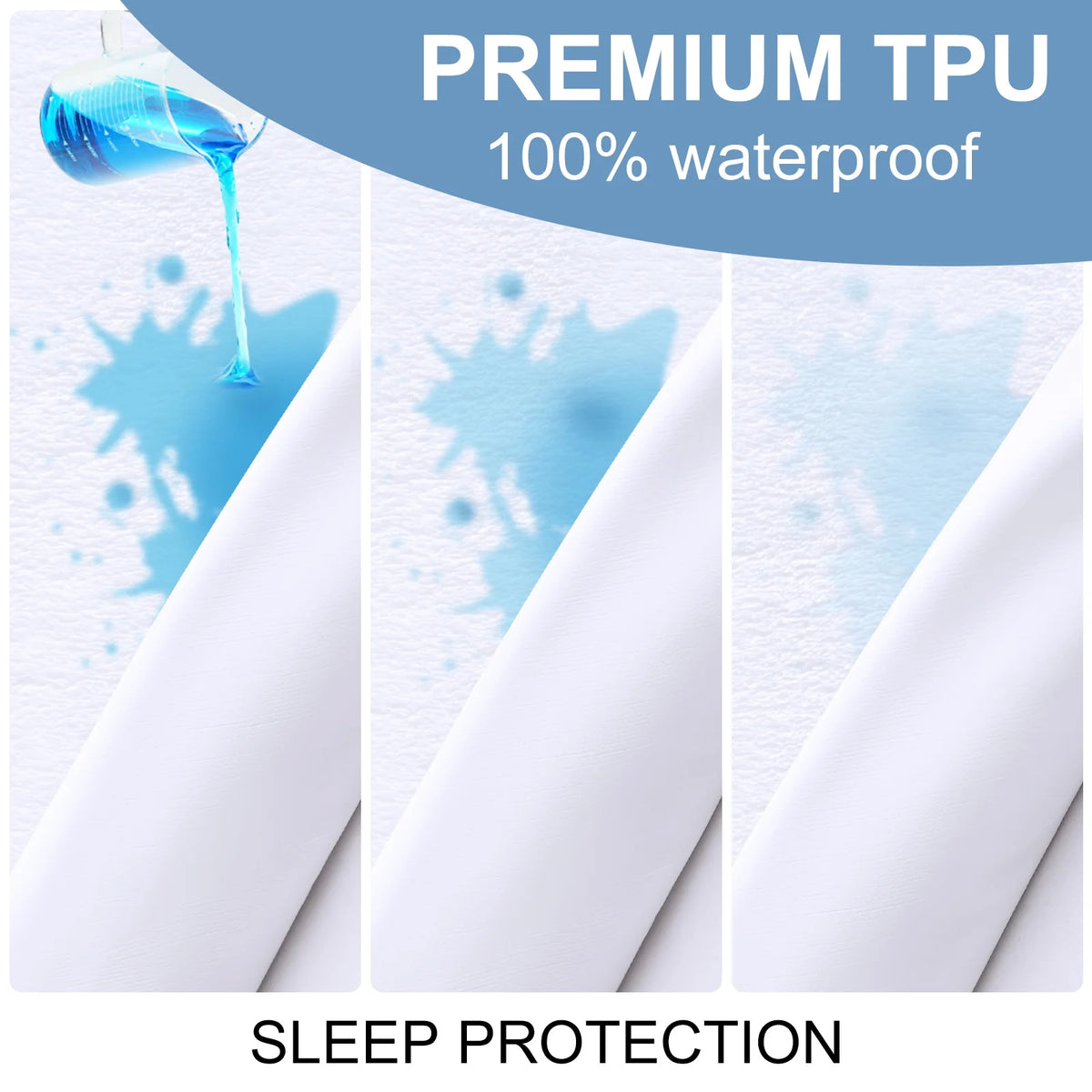 100% Waterproof Microplush Fleece Queen Mattress Protector Z64586