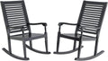 Black Acacia Wood Rocking Chairs Set of 2 M685327