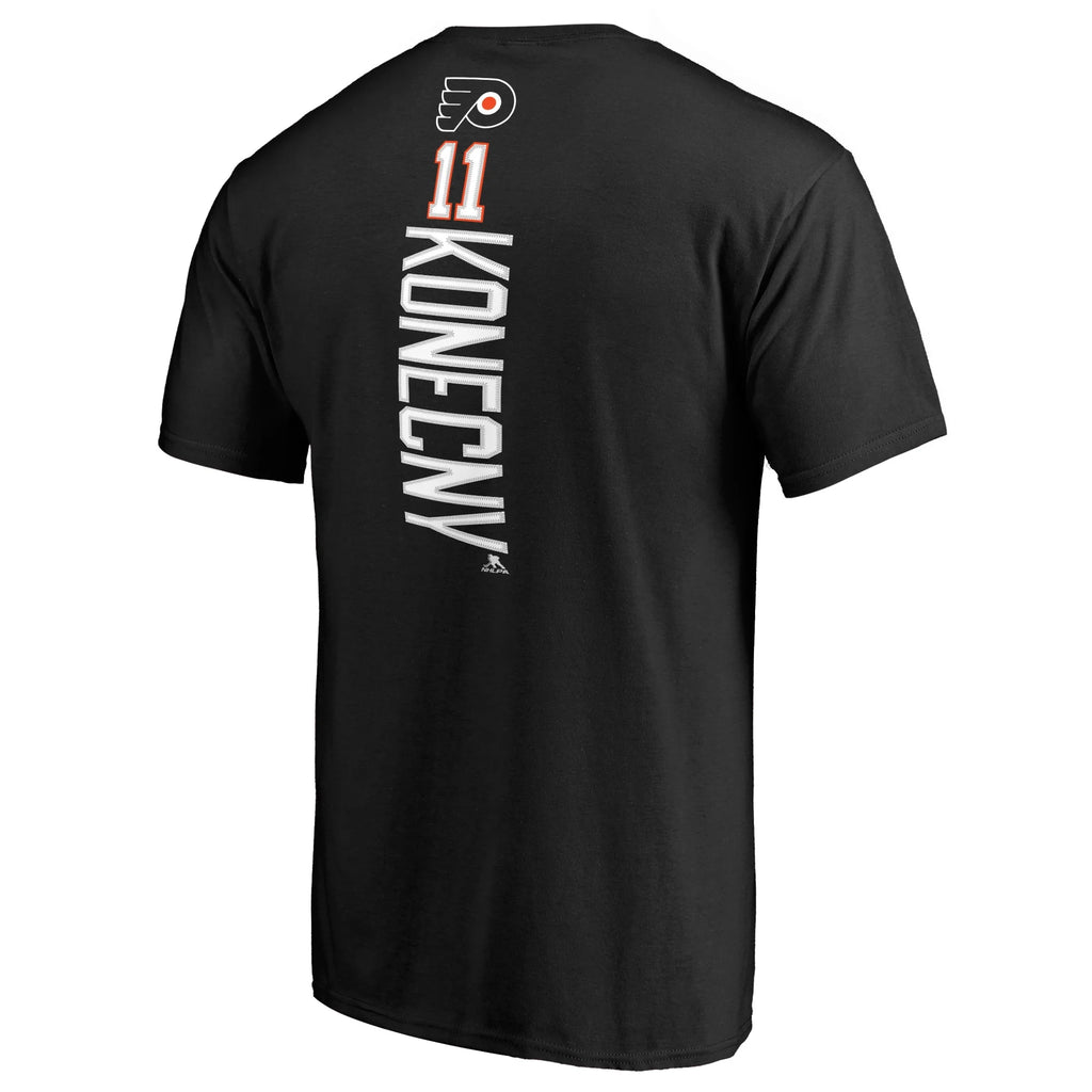 Black Philadelphia Flyers Team Logo Backer Name & Number T-Shirt D643035