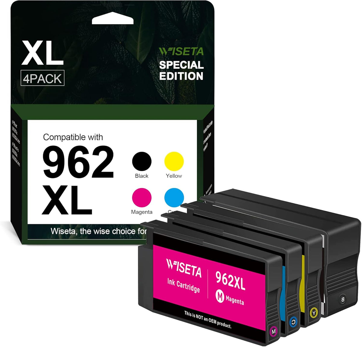 HP 962 962XL Black and C/M/Y Ink Cartridge 4-Pack Remanufactured for OfficeJet Pro 9010 Series C95860