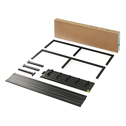 14 Inch Metal Platform Bed with Steel Slat Mattress Foundation Queen Black O148434
