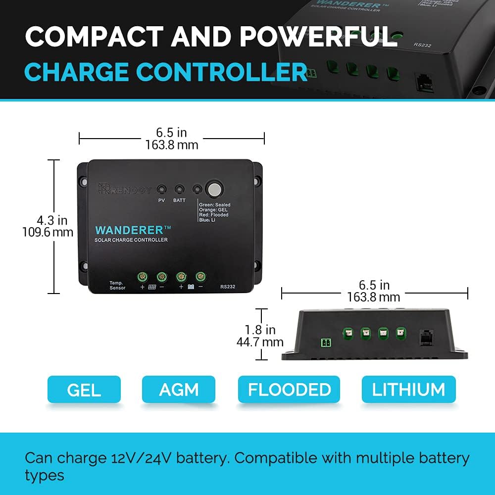 400 Watt 12 Volt Monocrystalline Solar Panel Kit with 30A Charge Controller L58333