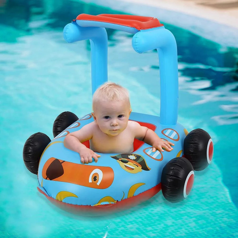 Toddlers Inflatable Pool Float Toys with Water Spray Gun Pirate Boat C4286