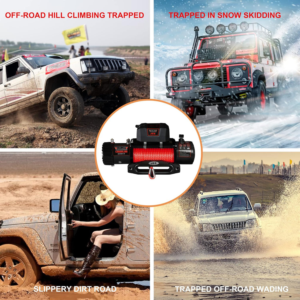 13500 lb Synthetic Electric Winch with Winch Rope K715