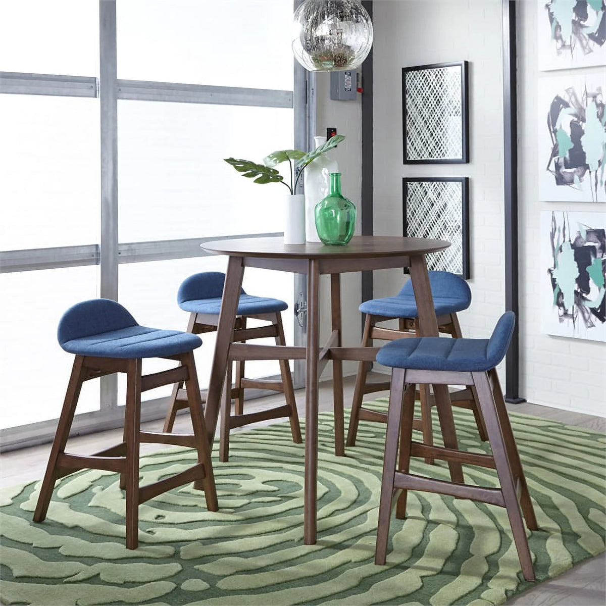 Medium Brown 5 Piece Gathering Table Set M322