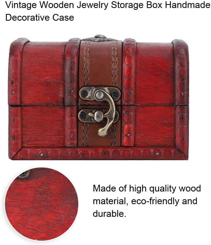 Small Wooden Treasure Chest Box 4.7x3.1x3.1in N341573