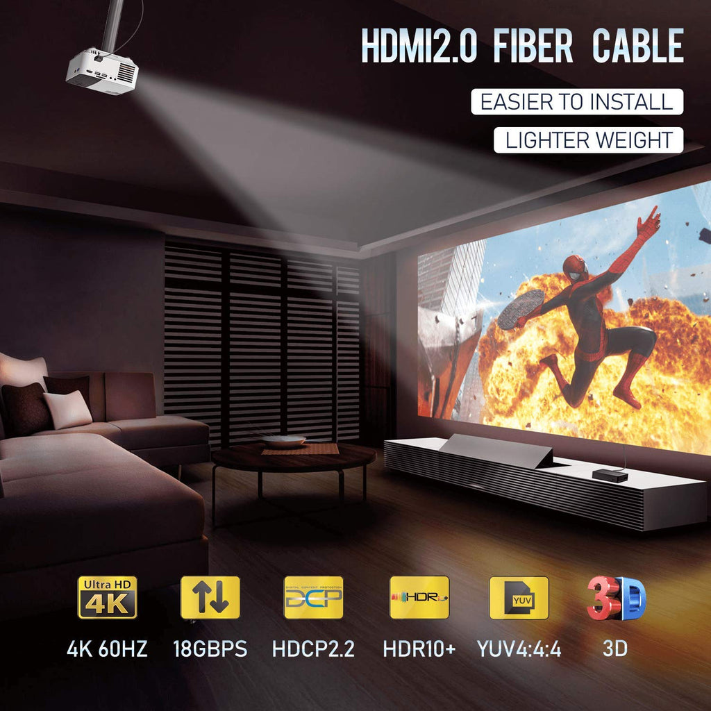 HDMI 2.0b Fiber Optic Cable 50ft 4K 60Hz 18Gbps H963