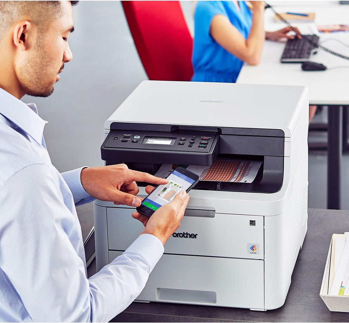 Compact Digital LED Color All-in-One Printer with Flatbed Copy & Scan, Wireless Duplex Printing, 25 ppm, 600x2400 dpi M252