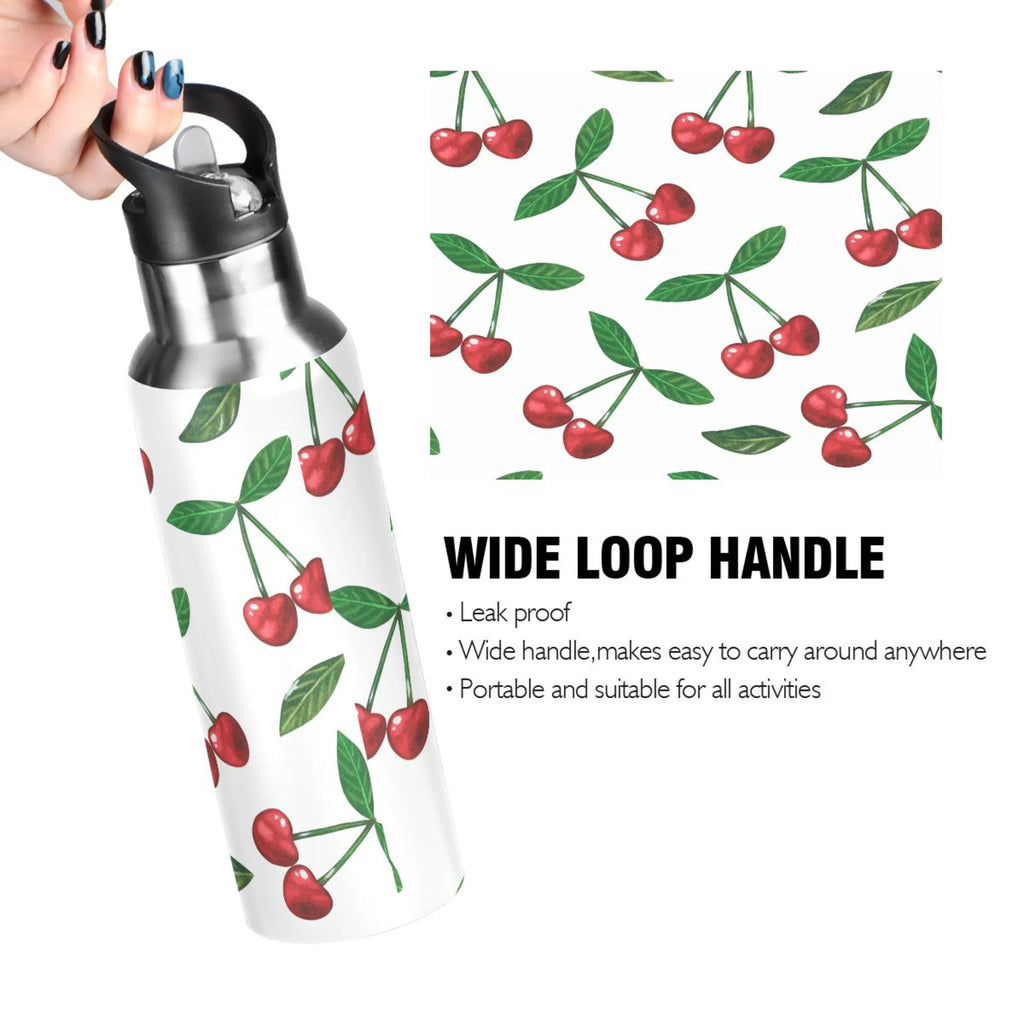 Stainless Steel Insulated Thermos Vacuum Flask Water Bottle with Straw Lid U772