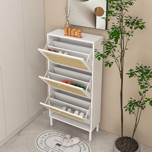 Natural Rattan Cabinet with 3 Flip Drawers D7682