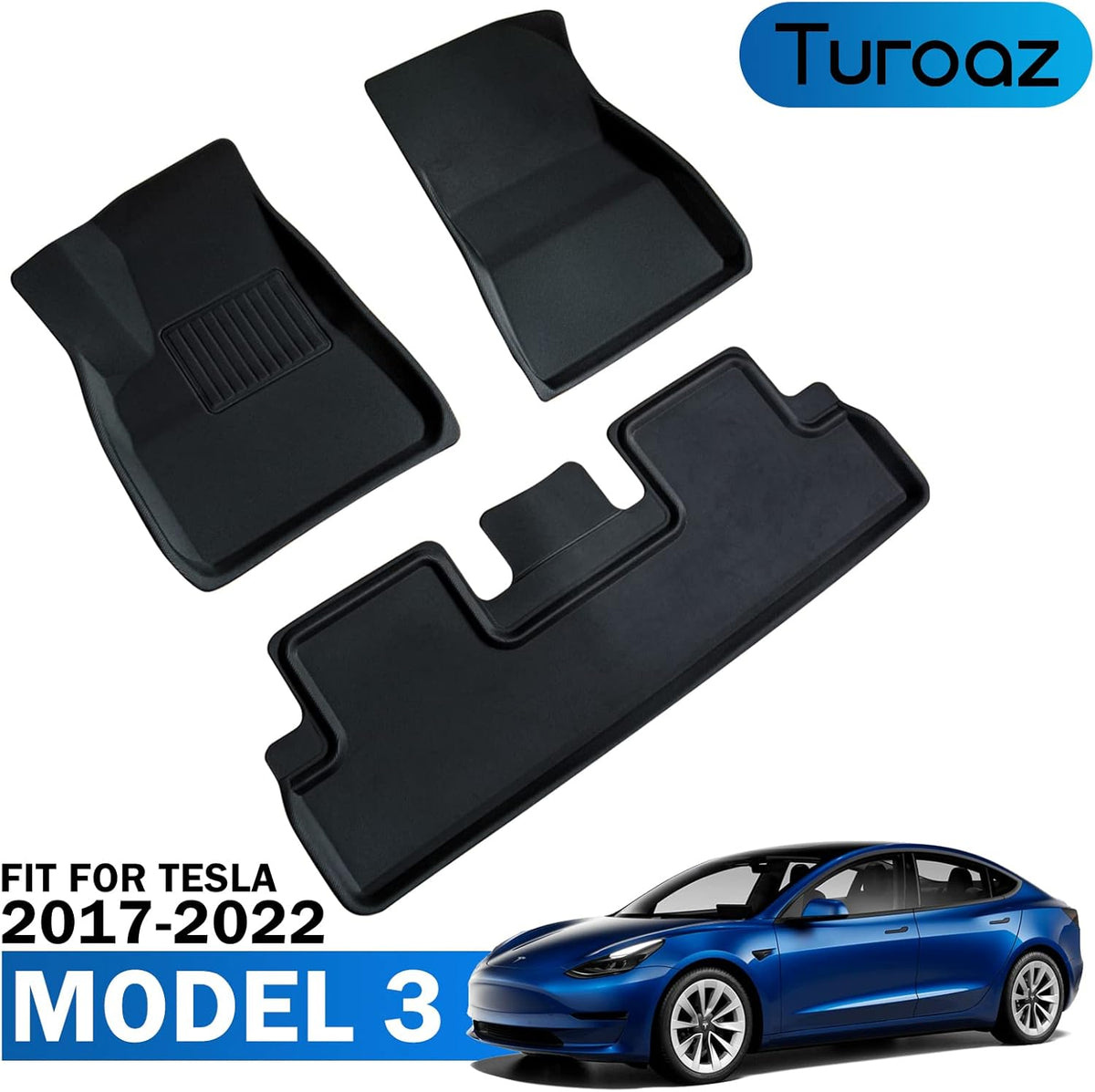 All Weather Floor Mats Custom Fit 3D Carpet Car Interior Accessories Black Y5028
