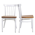 Heavy Duty Metal Dining Chair Set of 2 with Wood Seat, Black A96246