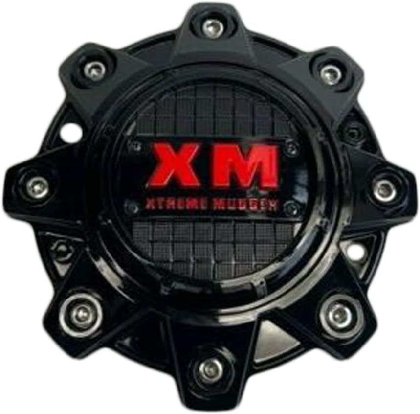 Gloss Black and Red Logo Wheel Center Cap Pack of 2 K2644