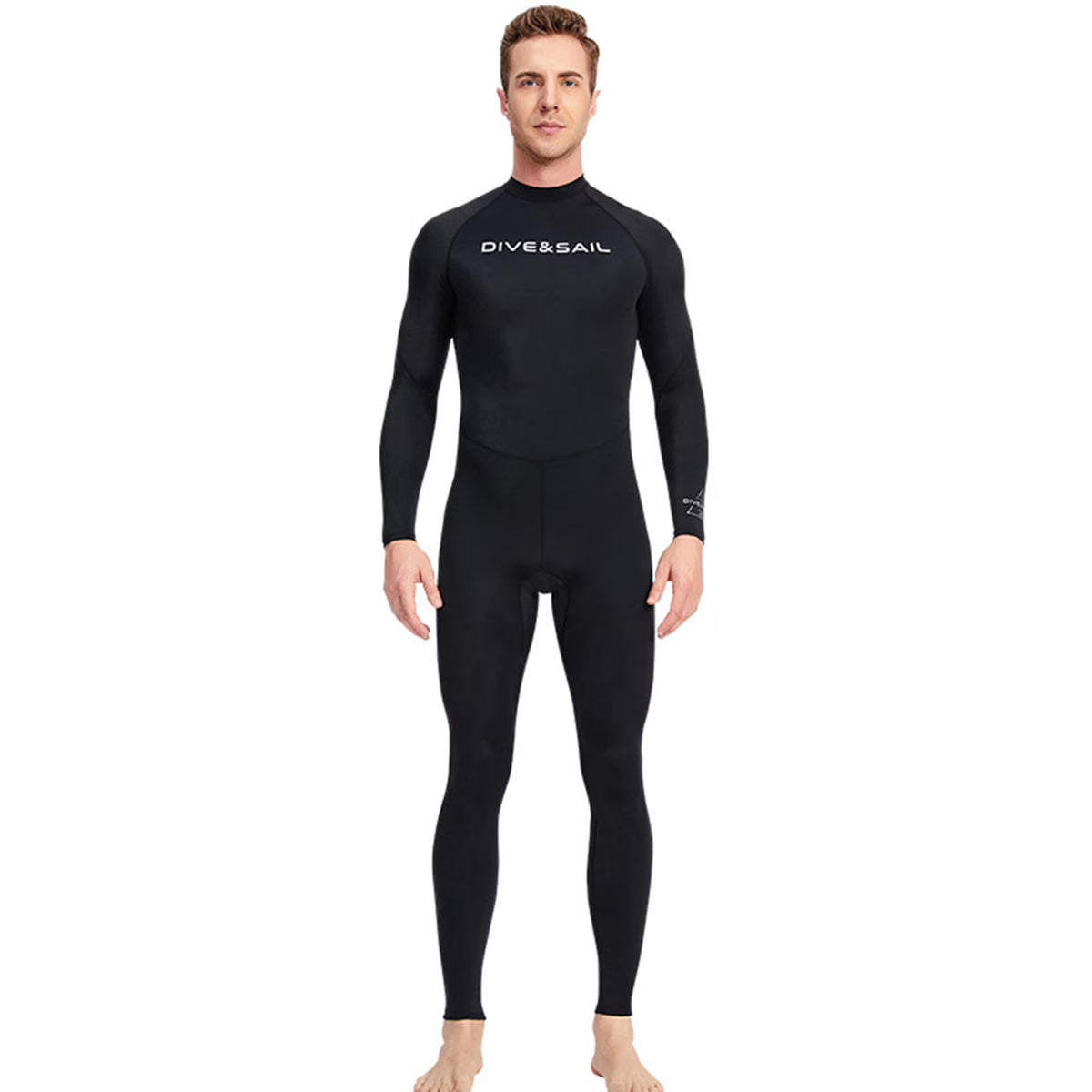 Men One Piece Swimsuit with Back Zipper Quick Dry Long Sleeve Surf Suit E289
