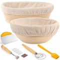 9 Inch Round & 10 Inch Oval Sourdough Proofing Basket with Linen Liner B790