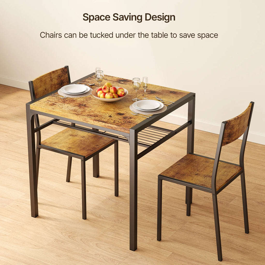 Modern Dining Room Table Set for 2 with Storage Shelf Q80884