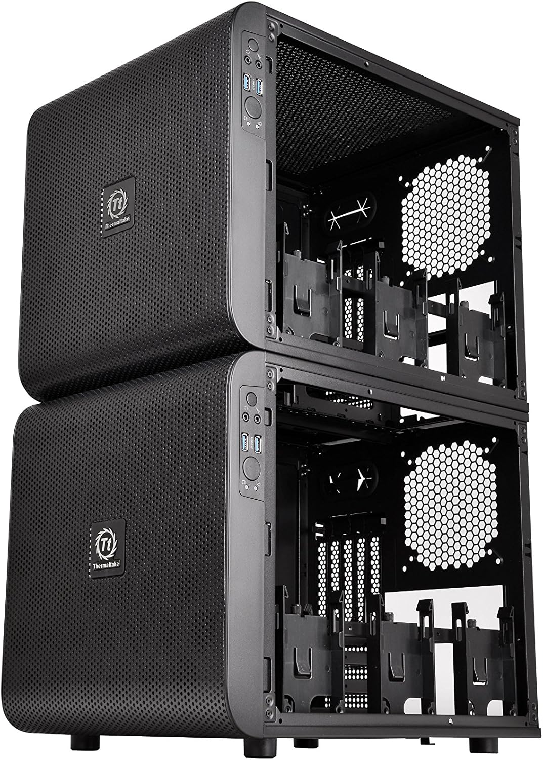 Black SPCC Micro ATX Mini ITX Cube Computer Case with 200mm Front Fan S565756