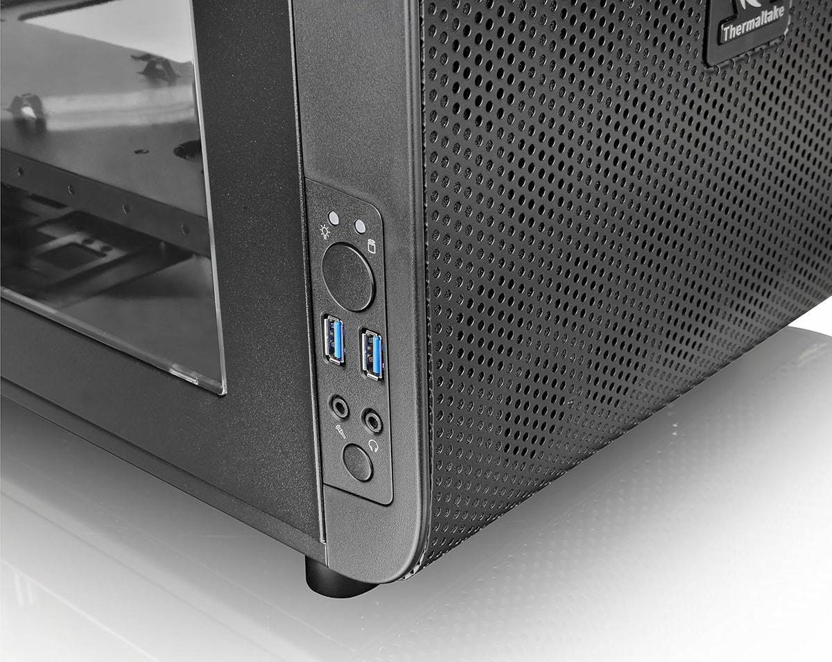 Black SPCC Micro ATX Mini ITX Cube Computer Case with 200mm Front Fan S565756