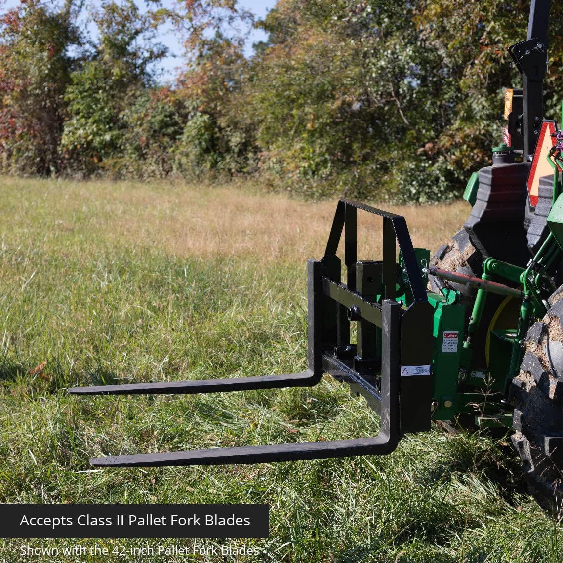 60-in Pallet Fork Hay Frame Attachment with Rack, Receiver Hitch Z81514