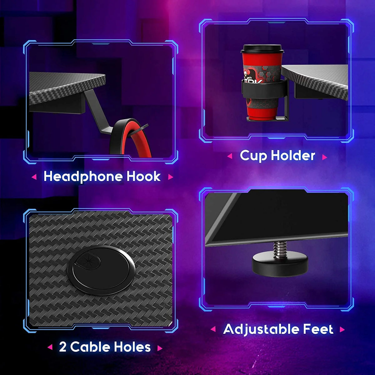 31 inch Gaming Desk with Carbon Fiber Surface A579