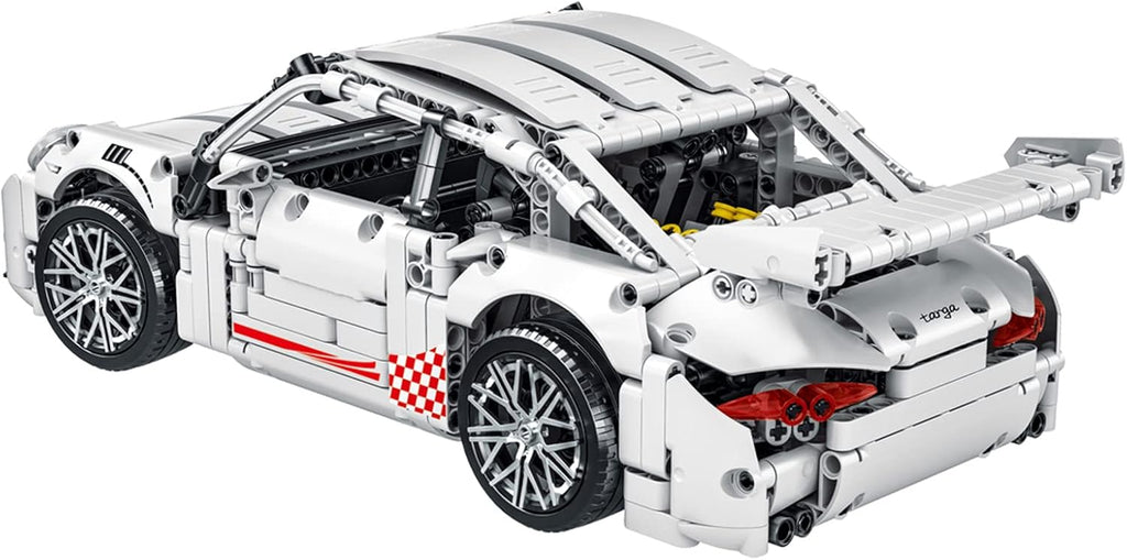 White GT3 Racing Car MOC Building Blocks Construction Toy, 1:14 Scale Sports Car Model, 1268 Pcs, Pack of 2 W9971