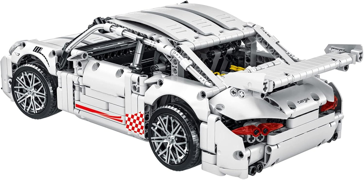 White GT3 Racing Car MOC Building Blocks Construction Toy, 1:14 Scale Sports Car Model, 1268 Pcs, Pack of 2 W9971