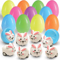 6 Toy Filled Easter Eggs with Mini Pull-n-Go Easter Bunnies K961883