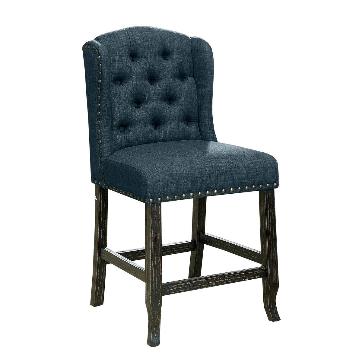 Dark Blue Counter Height Stool Set of 2 R26864