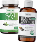Black Seed Oil Liquid & Olive Leaf Extract 8 fl oz 60 Capsule K683413
