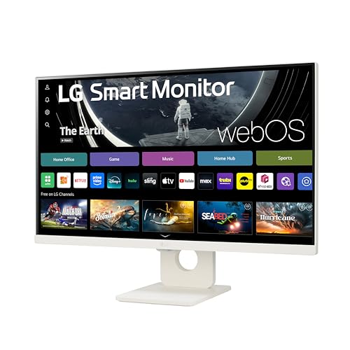 27-Inch FHD IPS Smart Monitor with Built-in Speakers, White D64541