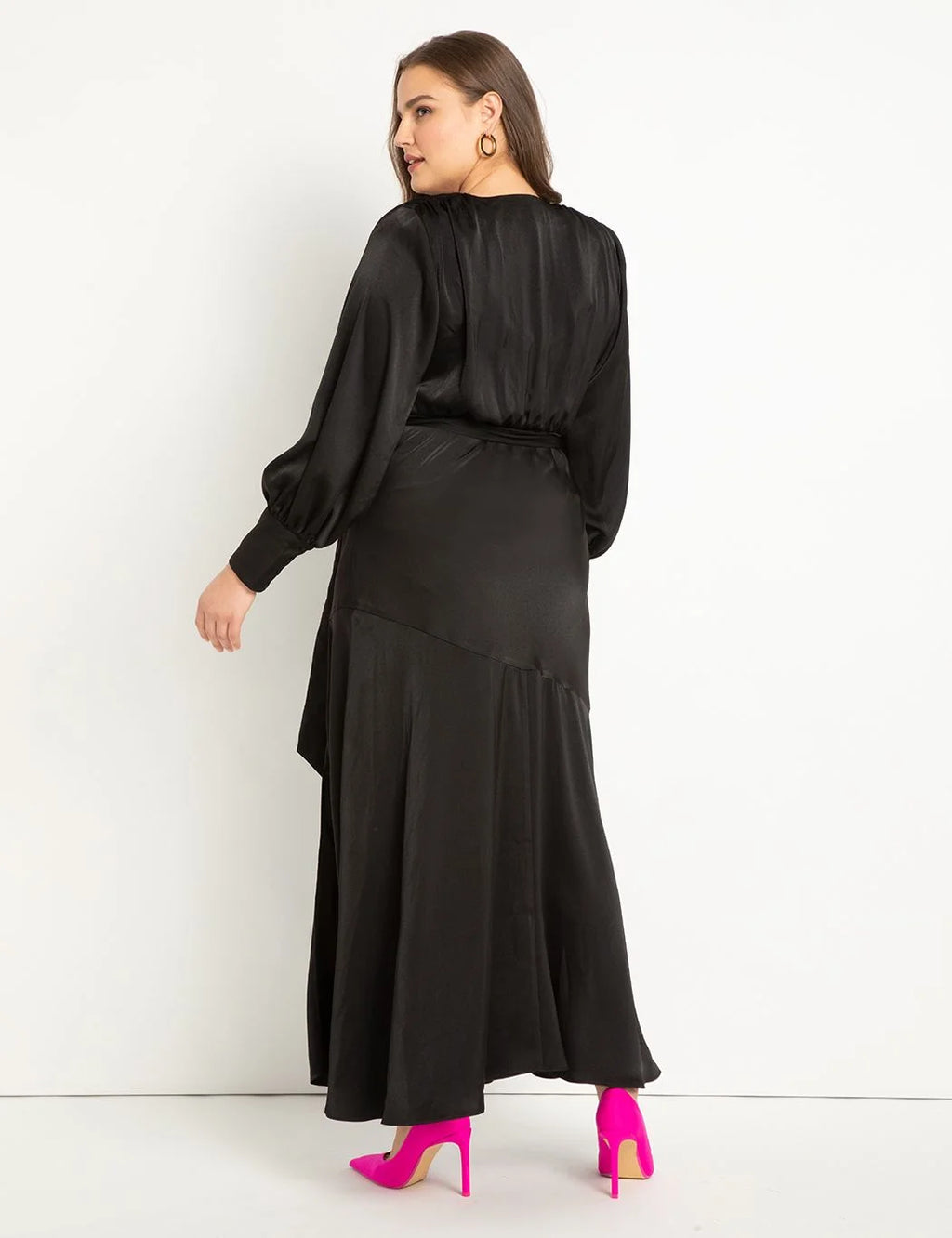 Plus Size Satin Maxi Dress S9218